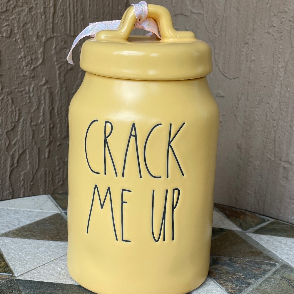 Rae Dunn yellow Easter canister